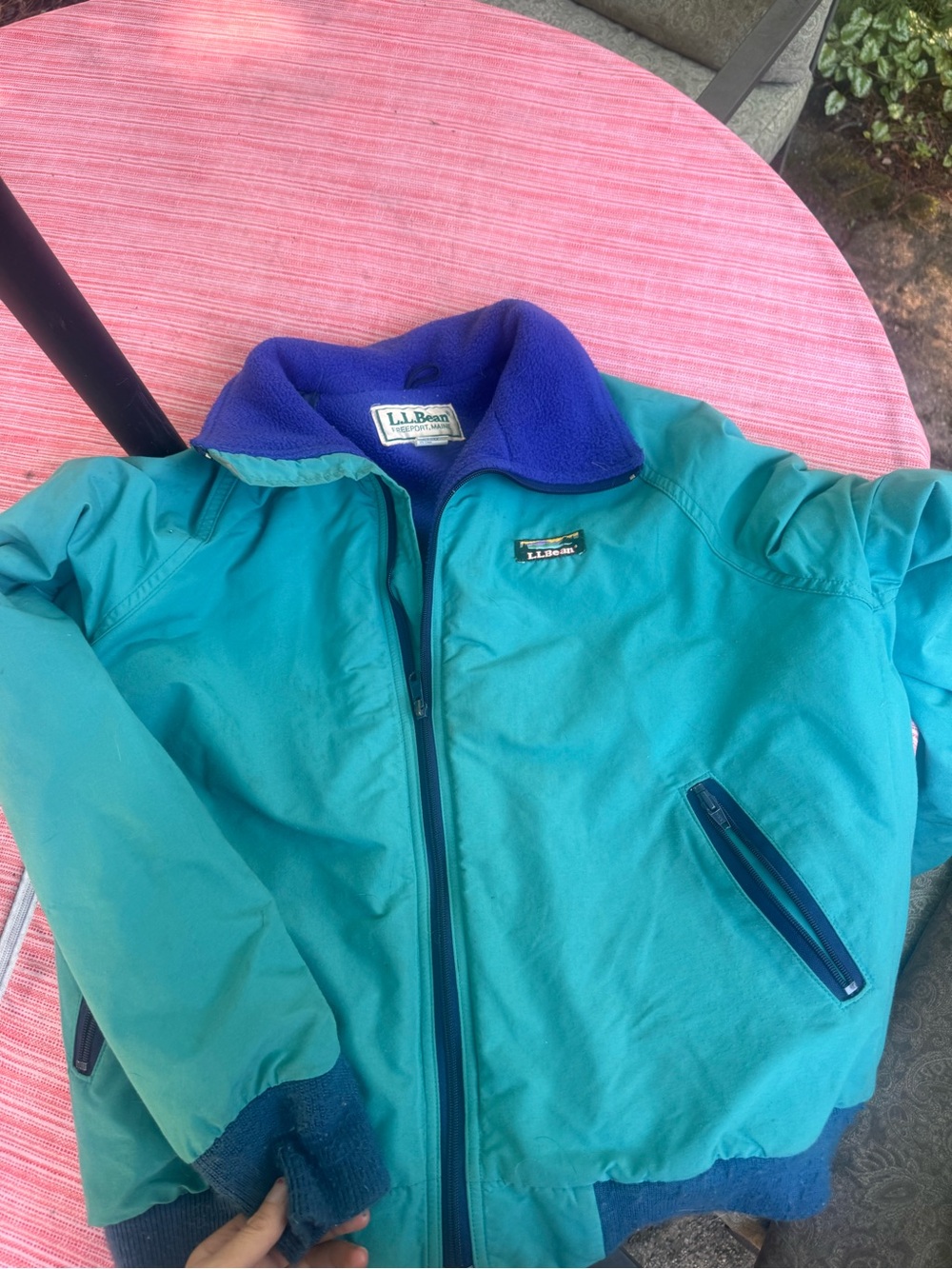 L.L. Bean all season Teal Jacket with 
 Fleece lining size large